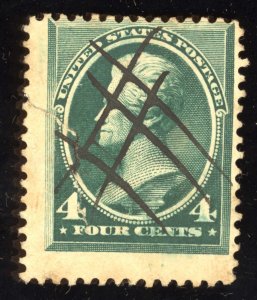 US Scott 211 Used 4c blue green Andrew Jackson Lot T981 bhmstamps