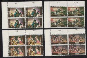 Malta Christmas Paintings by Giuseppe Cali 4v Blocks of 4 1979 MNH SG#634-637