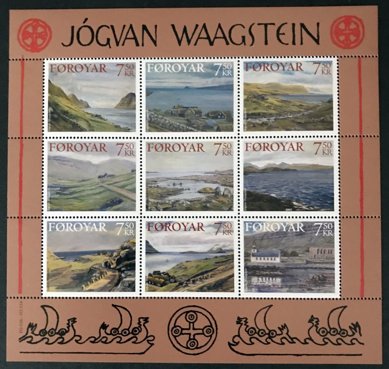 Faroe Islands - 2005- Landscapes by Joguan Waagstein MNH S/Sheet  # 462
