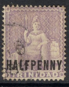 TRINIDAD SG98w 1879 ½d LILAC WMK INVERTED FINE USED