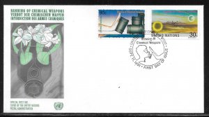 United Nations NY 595-596 Chemical Weapons Geneva Cachet FDC First Day Cover