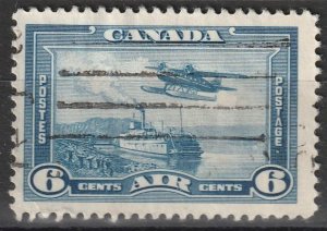 Canada Airmail SC# C6 Used, Clean Back VF (635)