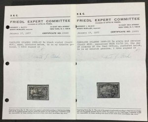 MOMEN: GERMAN COLONIES IN CAROLINE SC #18-19 1901 USED **2 CERTS** LOT #62924 