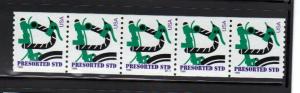 #3229 MNH strip/5  #S111  10c Bicycle,  small 1998 