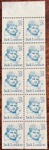 US #2182a MNH Bklt Pane of 10 w/Tab Folded Jack London SCV $5.00 L42