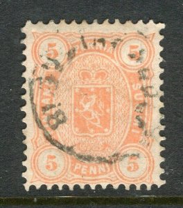 FINLAND; 1875-81 classic Helsingfors print issue fine used Shade of 5p.