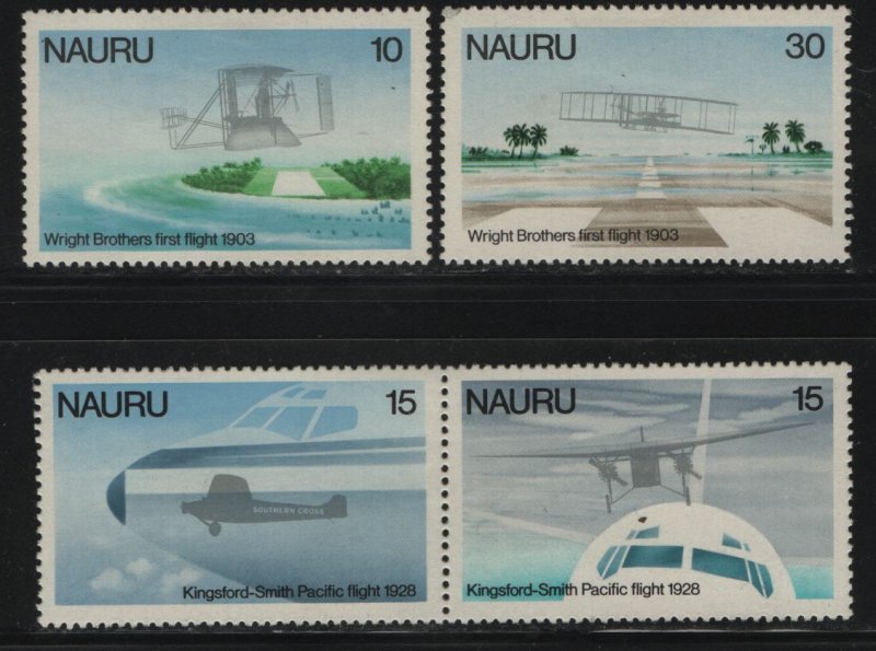 NAURU 191-194, (4) SET, HINGED,  1978 Flyer A over Nauru Airfield
