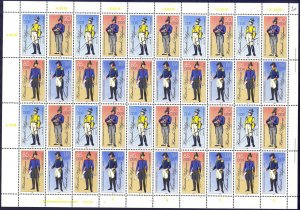 Germany DDR 1986 Military Uniforms Mi.2997/3000 sheet 10 sets MNH Signed