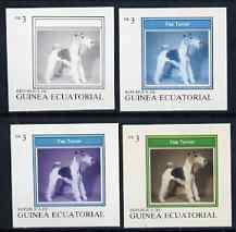 Equatorial Guinea 1977 Dogs EK3 (Fox Terrier) set of 4 im...