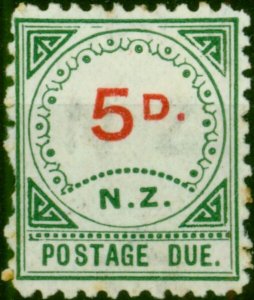 New Zealand 1899 5d Carmine & Green SGD6 Good MM