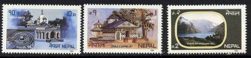 Nepal 437-9 MNH Temple of Jaleshwar, Temple of Shaileshwari, Lake Phoksundo 