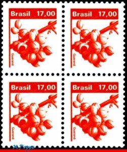 1666 BRAZIL 1982 - ECONOMIC RESOURCES, GUARANA, FRUITS, PLANTS RHM 610 BLOCK MNH