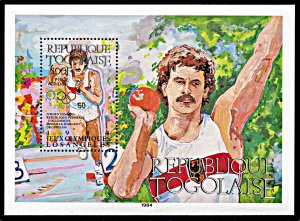 Togo C509, MNH, Jürgen Hingsen 1984 Olympic Games Winner souvenir sheet