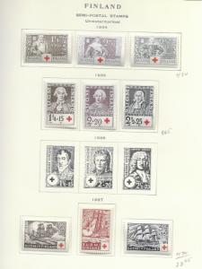 Finland 1930-54 semi postal issued on pages used & MH, see desc. 2018 CV $195.75