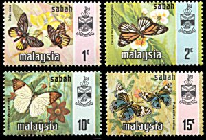 Sabah Malaysia 24a,25a,26b,29b, MNH, Photogravure Butterflies