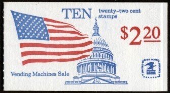 US Stamp #BK145 MNH Unexploded Booklet w/2 #2116a Flag Over the Capitol Plate #1