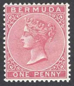 Bermuda Sc# 19 MH (a) 1889 1p aniline carmine Queen Victoria