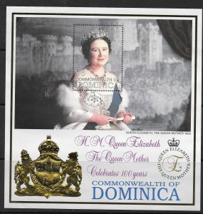 DOMINICA SGMS2670 1999 100th BIRTHDAY OF QUEEN MOTHER  MNH