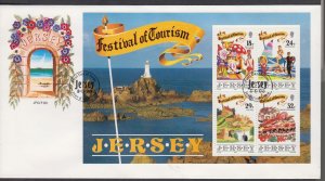 Jersey 1990 Tourism M/Sheet Set on FDC