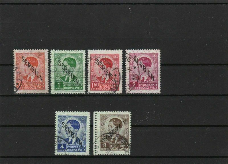 german occupation serbia 1941 used stamps ref 6898