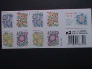 ​UNITED STATES-2022 MOUNTAIN FLOWERS-FIRST CLASS FOREVER MNH BOOKLET-20 STAMPS