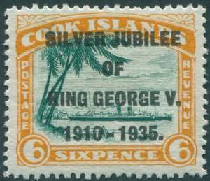 Cook Islands 1935 6d green & orange Jubilee SG115 unused