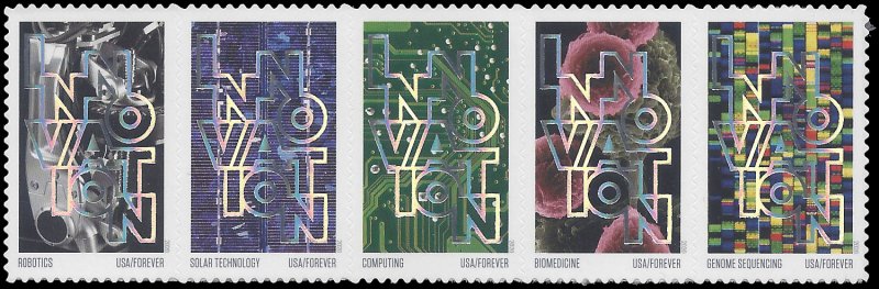 #5514-5518 (55c Forever) American Spirit of Innovation Strip/5 2020 Mint NH