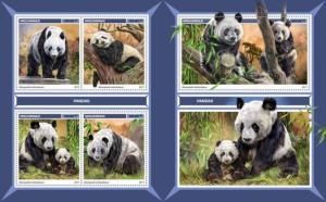 Z08 MOZ17114ab MOZAMBIQUE 2017 Pandas MNH ** Postfrisch Set