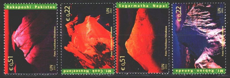 UN Vienna. 2002. 363-66. Mountains, geology. MNH.