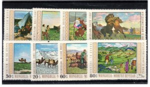 MONGOLIA Sc 542-9 NH ISSUE OF 1969 - ART