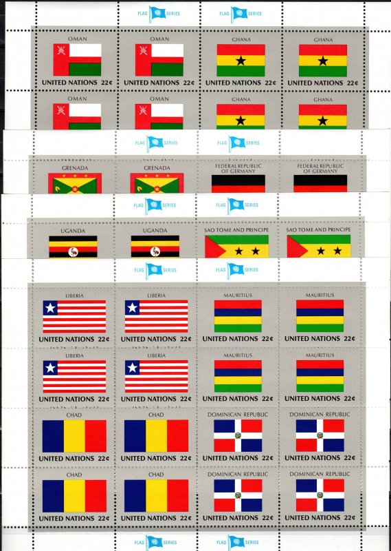 United Nations #450-65 MNH Flag Sheets CV $19.20 (K2762L)