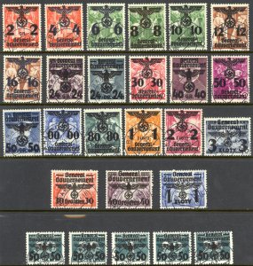 Poland Occupation Sc# N30-N55 Used 1940 Overprints