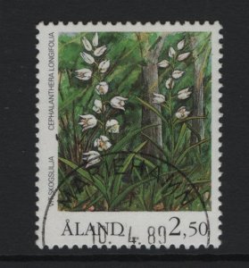 Aland islands  #47  used  1989  orchids 2.50m