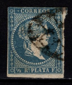 Cuba 1857-61 Isabella Definitive, ½r Pale Blue [Used]