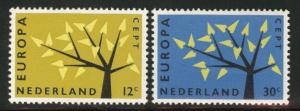 Netherlands Scott 394-395 MH* Europa 1962 set