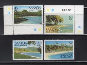 Samoa 1987 Set of 4 Beach Landscapes, Scott 697-700 MNH, value = $5.35