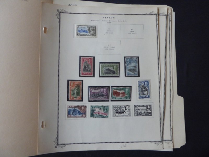 Ceylon 1935-1952 Stamp Collection on Scott Specialty Album Pages