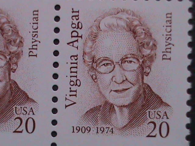 ​UNITED STATES 1994 SC#2179 VIRGINIA APGAR-PHYSICIAN-MNH IMPRINT PLATE  BLOCK-