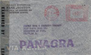 1944, Argentina to Milwaukee, WI Via Panagra, Censored (C2875)