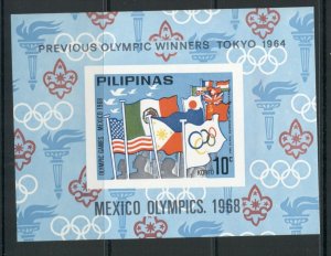 Philippines Michel Bl. IV (1968 Mexico Olympics sheet)  VFMNH CV  €20