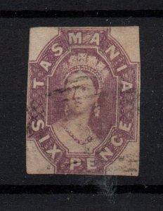 Tasmania 1860 6d reddish purple imperf fine used Cat Val £200 WS36956