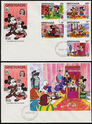 Grenada 1317-22 on FDC Disney, The Prince and the Pauper, Mark Twain