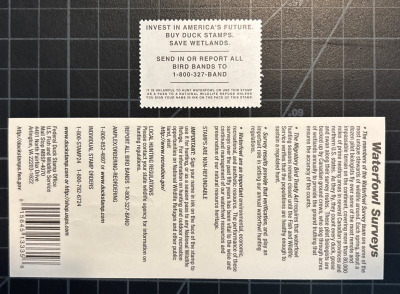 US Stamps - SC# RW 72 & 72A - Gum & Self Adhesive - SCV $57.50