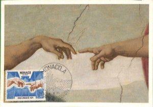 90262  - MONACO -   MAXIMUM CARD -   ART Religion UNESCO Michelangelo 1971