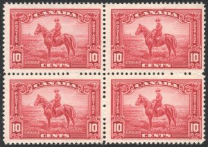 Canada SC#223 10¢ R. C. M. P. Horseman Block of Four (1935) MLH