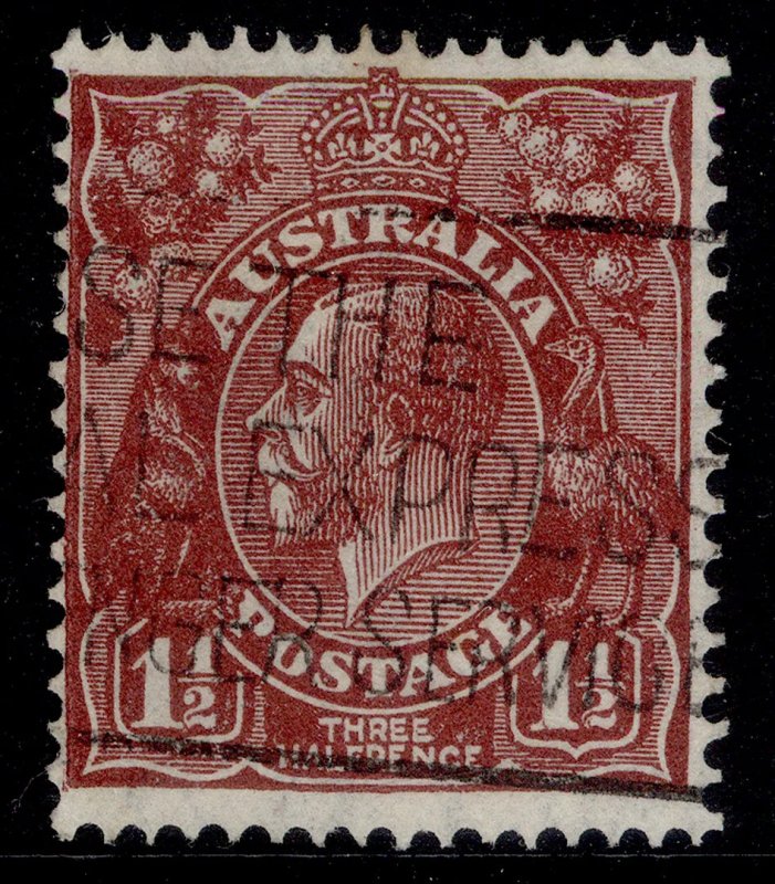 AUSTRALIA GV SG126, 1½d red-brown, FINE USED. Cat £18.