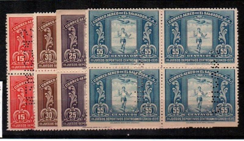 Salvador Scott C36-9 Mint NH specimen blocks