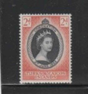 TURKS & CAICOS ISLANDS #118 1953 CORONATION ISSUE MINT VF NH O.G cc