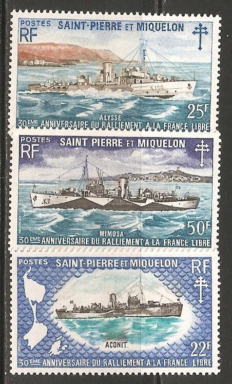 St Pierre & Miquelon SC 412-14 MNH