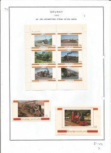 GRUNAY- 1982 - Steam Locomotives - Sheets - Mint Light Hinged - Private Issue